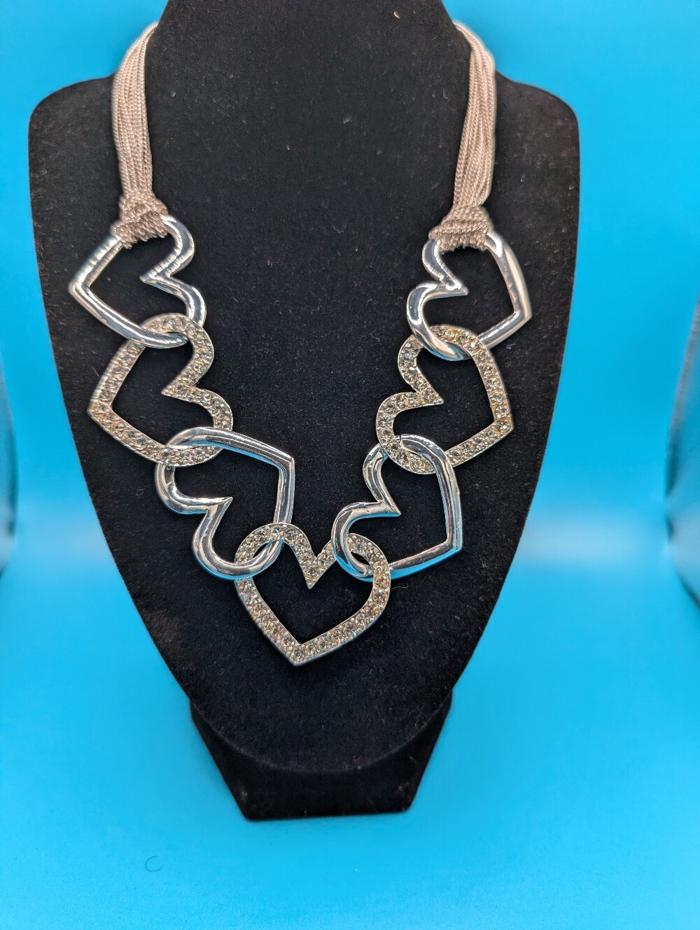 Silver Heart Link Necklace - Women Jewelry